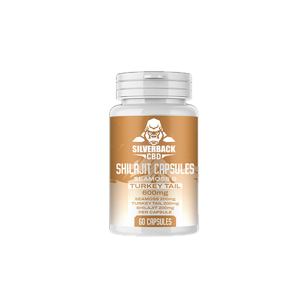 Silverback 600mg Seamoss & Turkey Tail Infused Shilajit Capsules - 60 Caps
