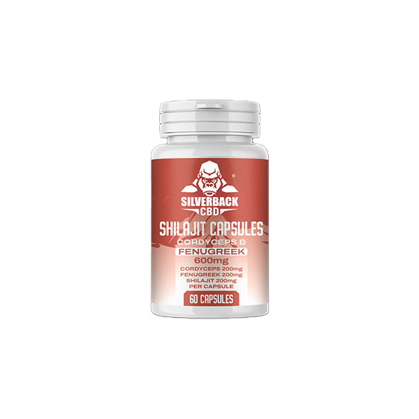 Silverback 600mg Cordyceps + Fenugreek Infused Shilajit Capsules - 60 Caps