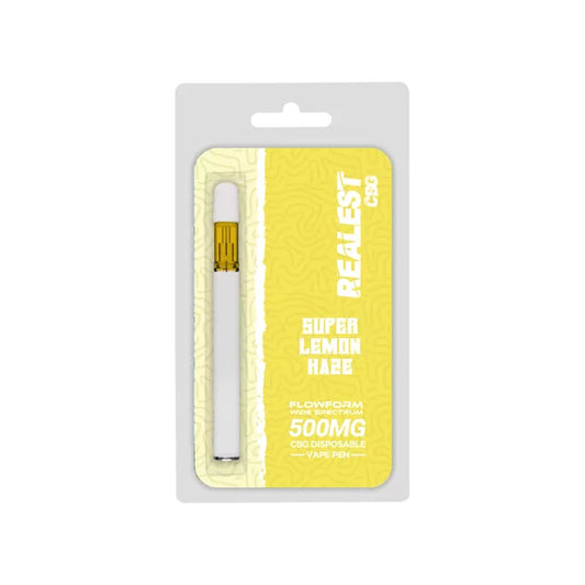 REALEST CBG 500mg DISPOSABLE CBD VAPE - CHOOSE FLAVOUR - FLOWFORM WIDE SPECTRUM - 170 PUFFS