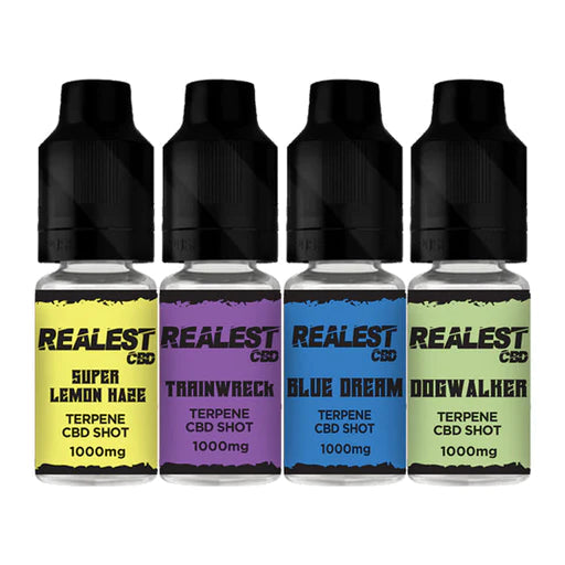 REALEST CBD 1000mg CBD TERPENE SHOT E-LIQUIDS -10ml - MULTIPLE FLAVOURS