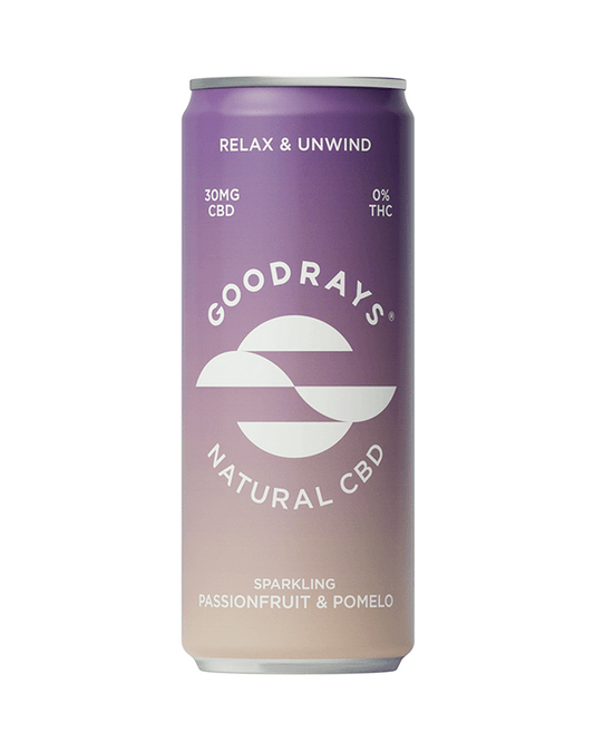 GOODRAYS 30mg CBD DRINK - PASSIONFRUIT & POMELO SELTZER 250ml