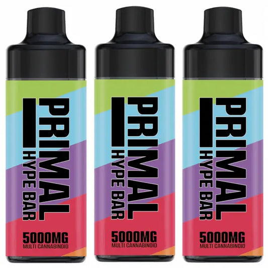 PRIMAL HYPE BAR 5000mg DISPOSABLE CBD & CBG VAPE - 15,000 PUFFS - CHOOSE FLAVOUR