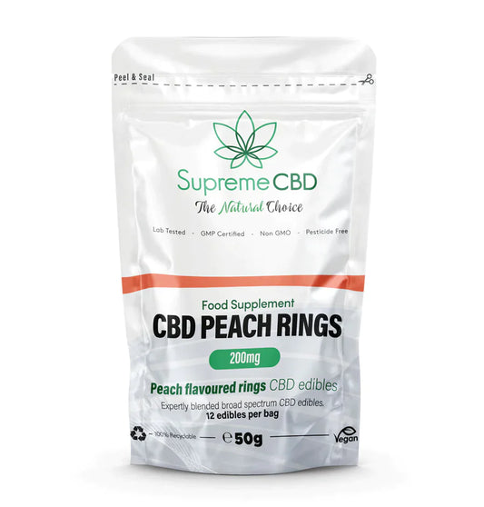 SUPREME CBD 200mg PEACH RINGS GUMMIES